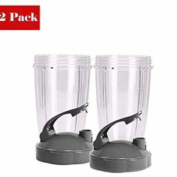 Pack of 2 TOOGOO 24-Ounce Cups with Flip Top To-Go Lid Nutri Replacement Parts & Accessories Fits Nutri 600w and Pro 900w Blender 